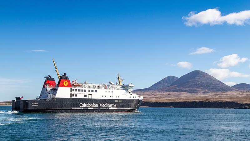 Islay Ferry MV Finlaggan Leaving Port Askaig